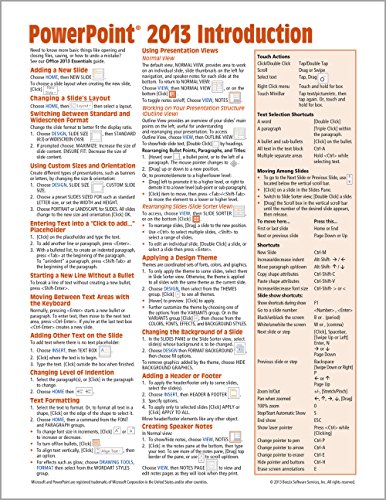 Book Cover Microsoft PowerPoint 2013 Introduction Quick Reference Guide (Cheat Sheet of Instructions, Tips & Shortcuts - Laminated Card)