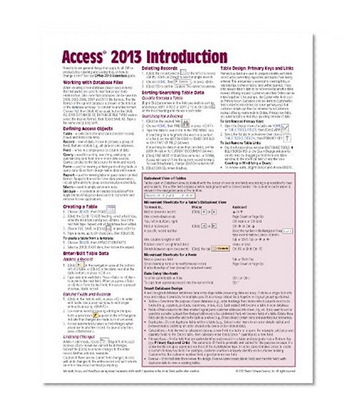Book Cover Microsoft Access 2013 Introduction Quick Reference Guide (Cheat Sheet of Instructions, Tips & Shortcuts - Laminated Card)