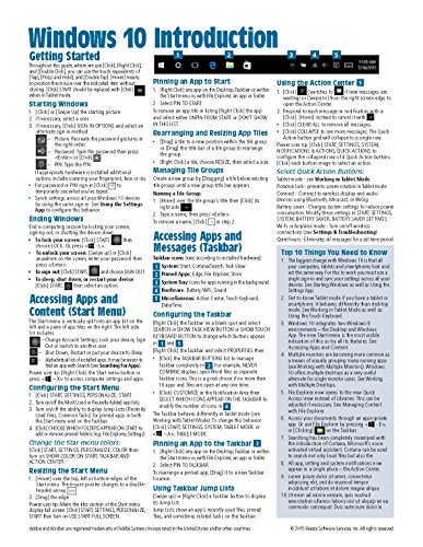 Book Cover Windows 10 Introduction Quick Reference Guide (Cheat Sheet of Instructions, Tips & Shortcuts - Laminated)