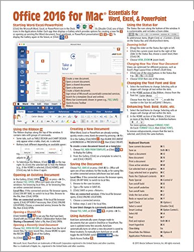 Book Cover Office 2016 for Mac Essentials Quick Reference Guide (Cheat Sheet of Instructions, Tips & Shortcuts - Laminated Card)