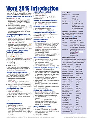 Book Cover Microsoft Word 2016 Introduction Quick Reference Guide - Windows Version (Cheat Sheet of Instructions, Tips & Shortcuts - Laminated Card)