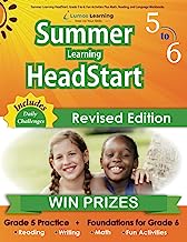 Book Cover Summer Learning HeadStart, Grade 5 to 6: Fun Activities Plus Math, Reading, and Language Workbooks: Bridge to Success with Common Core Aligned Resources and Workbooks
