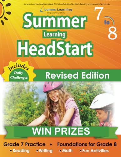 Book Cover Summer Learning HeadStart, Grade 7 to 8: Fun Activities Plus Math, Reading, and Language Workbooks: Bridge to Success with Common Core Aligned ... (Summer Learning HeadStart by Lumos Learning)