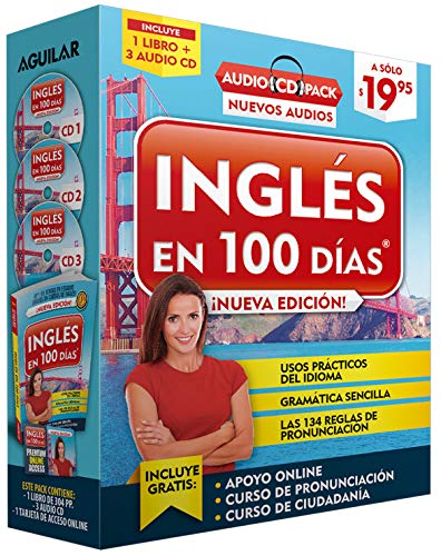Book Cover InglÃ©s en 100 dÃ­as - Curso de InglÃ©s - Audio Pack (Libro + 3 CD's Audio) / English in 100 Days Audio Pack (Spanish Edition)
