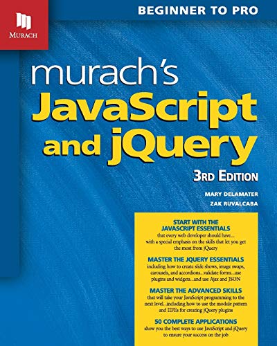 Book Cover Murach's JavaScript and jQuery (3rd Edition)