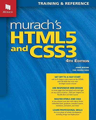 Book Cover Murach's HTML5 and CSS3, 4th Edition