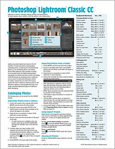 Book Cover Adobe Photoshop Lightroom CC Classic Introduction Quick Reference Guide (Cheat Sheet of Instructions, Tips & Shortcuts - Laminated Card)