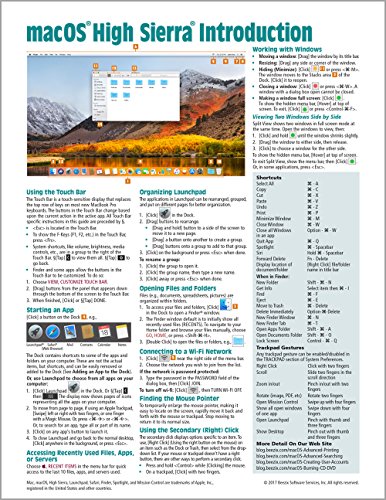 Book Cover macOS High Sierra Introduction Quick Reference Guide (Cheat Sheet of Instructions, Tips & Shortcuts - Laminated Guide)