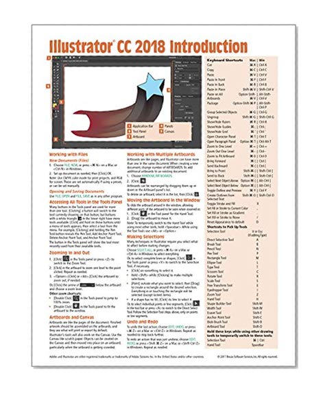 Book Cover Adobe Illustrator CC 2018 Introduction Quick Reference Guide (Cheat Sheet of Instructions, Tips & Shortcuts - Laminated Card)