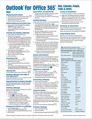 Book Cover Microsoft Outlook 365 Mail, Calendar, People, Tasks, Notes Quick Reference - Windows Version (Cheat Sheet of Instructions, Tips & Shortcuts - Laminated Guide)