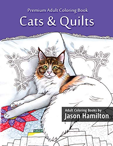 Book Cover Cats & Quilts: Adult Coloring Book