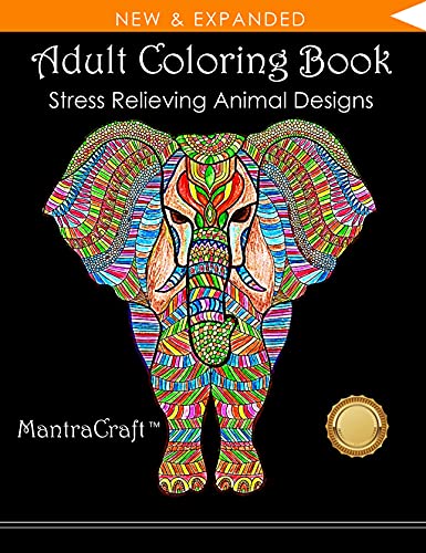 Book Cover Adult Coloring Book: Stress Relieving Animal Designs