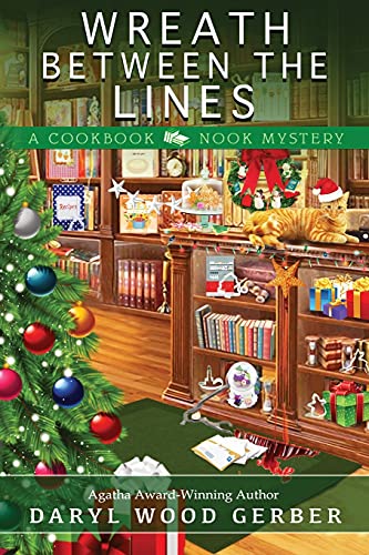 Book Cover Wreath Between the Lines (A Cookbook Nook Mystery)