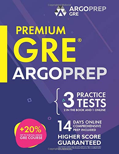 Book Cover GRE by ArgoPrep: Premium GRE Prep + 14 Days Online Comprehensive Prep Included + Videos + Practice Tests and Quizzes