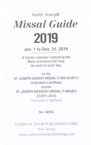 Book Cover Saint Joseph Missal Guide 2019: Jan. 1 to Dec. 31, 2019