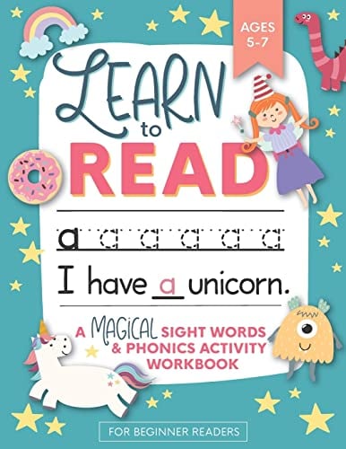 Book Cover Learn to Read: A Magical Sight Words and Phonics Activity Workbook for Beginning Readers Ages 5-7: Reading Made Easy | Preschool, Kindergarten and 1st Grade