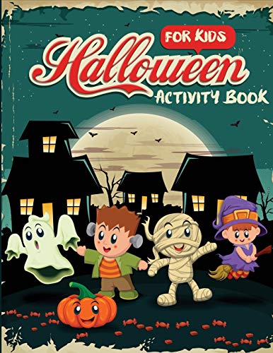 Book Cover Halloween Activity Book for Kids: Word Search, Connect the Dots, Mazes, Color by Number, and More (Children's Puzzle Books)