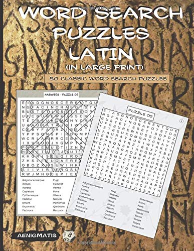 Book Cover Word Search Puzzles - Latin (in large print)