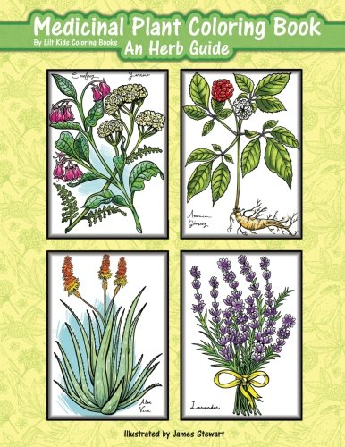 Book Cover Medicinal Plant Coloring Book: An Herb Guide: Volume 97 (Beautiful Adult Coloring Books)
