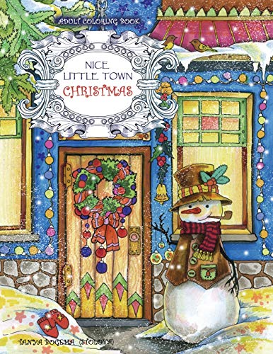 Book Cover Adult Coloring Book: Nice Little Town Christmas