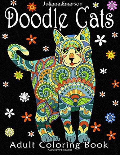 Book Cover Doodle Cats Adults Coloring Book