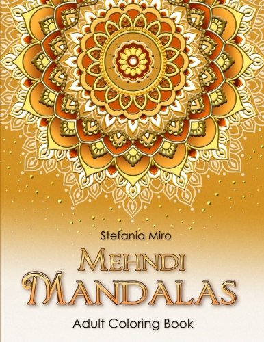 Book Cover Mehndi Mandalas Adult Coloring Book White Background