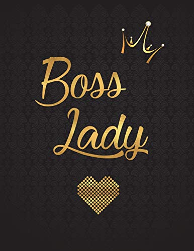 Book Cover Boss Lady: Lined Journal (Notebook, Diary) with 110 Inspirational Quotes, Gold Lettering Cover, XL 8.5x11, Black Soft Cover, Matte Finish, Journal for Women