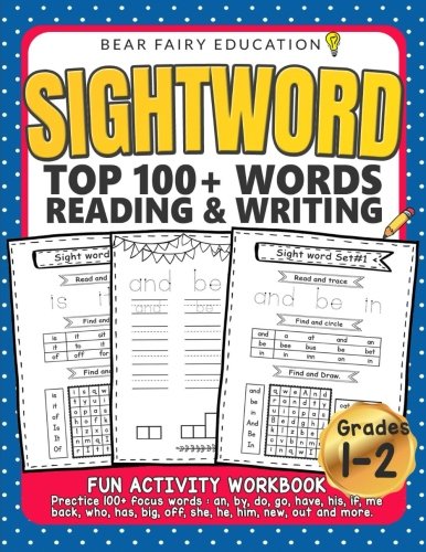 Book Cover Sightword Top 100+ Words Reading & Writing, 1st 2nd Grade Activity Workbook: 1st Grade Writing Book, 1st Grade Spelling Book