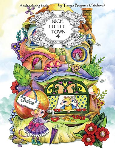 Book Cover Nice Little Town: Adult Coloring Book (Stress Relieving Coloring Pages, Coloring Book for Relaxation)
