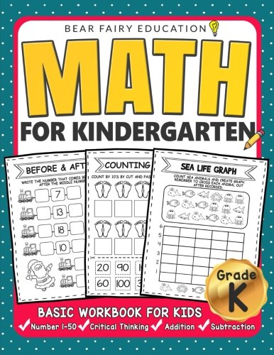 Book Cover Math for Kindergarten : Basic Workbook for Kids Grade K: Kindergarten Math book, Addition Subtraction Workbook
