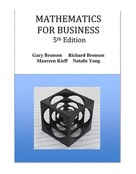 Book Cover Mathematics fo Business: Fifth Edition