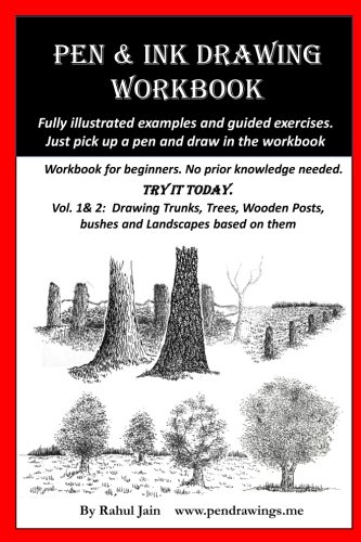 Book Cover Pen and Ink Drawing Workbook vol 1-2: Pen and Ink Drawing workbooks for absolute beginners (Pen and Ink Workbooks)