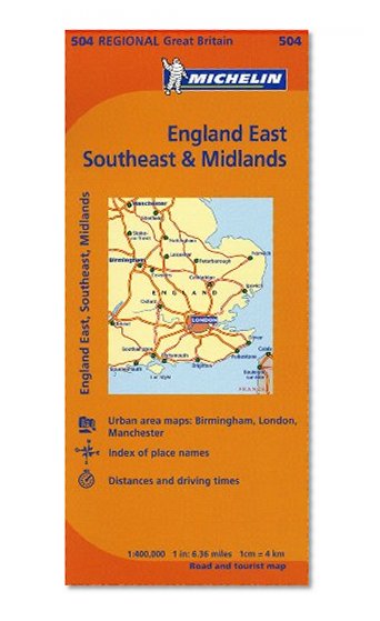 Book Cover England, Southeast, Midlands & East Anglia Map 504 (Maps/Regional (Michelin))