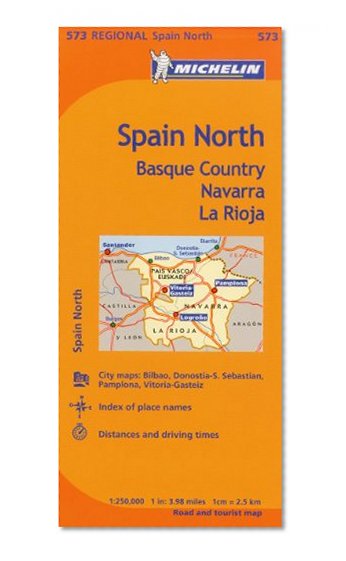 Book Cover Michelin Spain: North, Basque Country, Navarra, La Rioja Map 573 (Maps/Regional (Michelin))