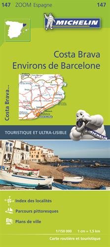 Carte Environs de Barcelone, Costa Brava Michelin