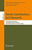 Nordic Contributions in IS Research: 6th Scandinavian Conference on Information Systems, SCIS 2015, Oulu, Finland, August 9-12, 2015, Proceedings (Lecture Notes in Business Information Processing)
