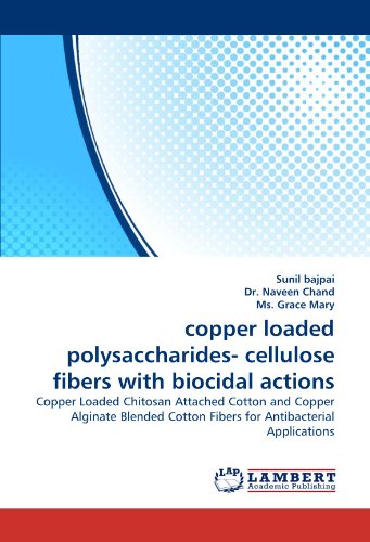 copper loaded polysaccharides- cellulose fibers with biocidal actions: Copper Loaded Chitosan Attached Cotton and Copper Alginate Blended Cotton Fibers for Antibacterial Applications