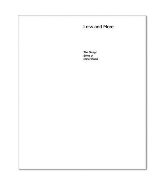 Book Cover Less and More: The Design Ethos of Dieter Rams
