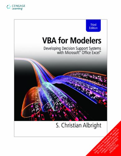 VBA For Modelers: Developing Decision Support System with Microsoft 3/ed