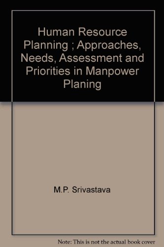 Human Resource Planning ; Approaches, Needs, Assessment and Priorities in Manpower Planing