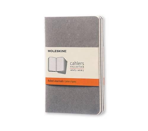 Book Cover Moleskine Cahier Journal (Set of 3), Pocket, Ruled, Pebble Grey, Soft Cover (3.5 x 5.5)