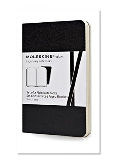 Book Cover Moleskine Volant Notebook (Set of 2 ), Extra Small, Plain, Black, Soft Cover (2.5 x 4)