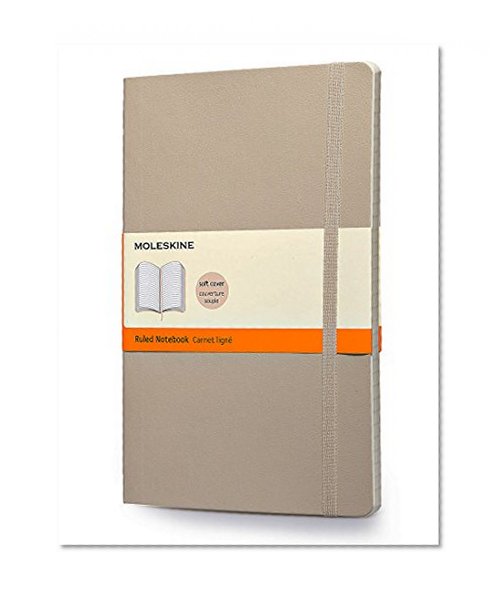 Book Cover Moleskine Classic Colored Notebook, Large, Ruled, Khaki Beige, Soft Cover (5 x 8.25)