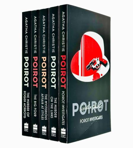 Hercule Poirot Series Collection 5 Books Set By Agatha Christie (The Big Four, The Murder of Roger Ackroyd, The Murder on the Links, The Mysterious Affair at Styles, Poirot Investigates)