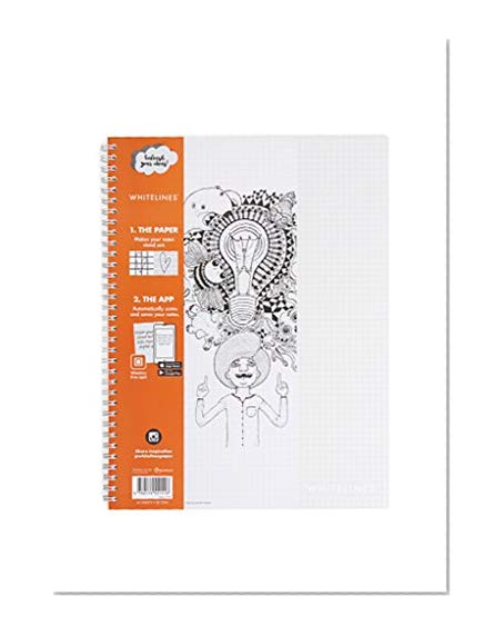 whitelines Link A4 Cahier Quadrillé 80 gm Papier 60 Feuilles FSC