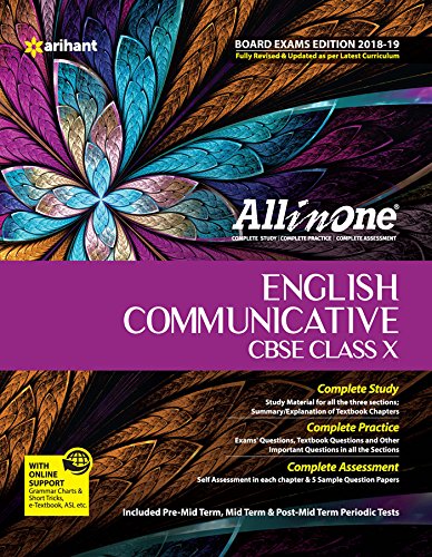 Book Cover CBSE All in One English Communicative CBSE Class 10 (based on textbook Literature Reader) for 2018 - 19