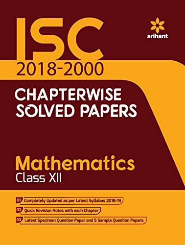 Book Cover ISC Chapterwise Solved Papers Mathematics Class 12th