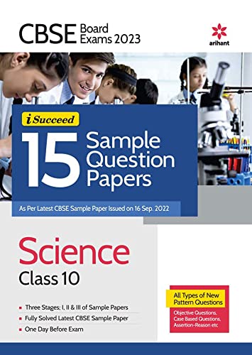 Book Cover CBSE BOARD Exam 2023 I-Succeed 15 Sample Question Papers Science Class 10 ( As per Latest CBSE Sample paper issued on 16 sep 2023 )