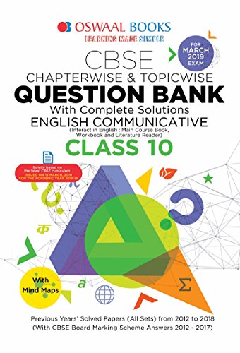 Book Cover Oswaal CBSE Question Bank Class 10 English Communicative Chapterwise and Topicwise (For March 2019 Exam)