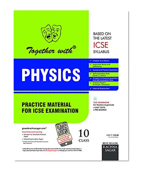 Book Cover Together with ICSE Practice Material for Class 10 Physics for 2019 Examination